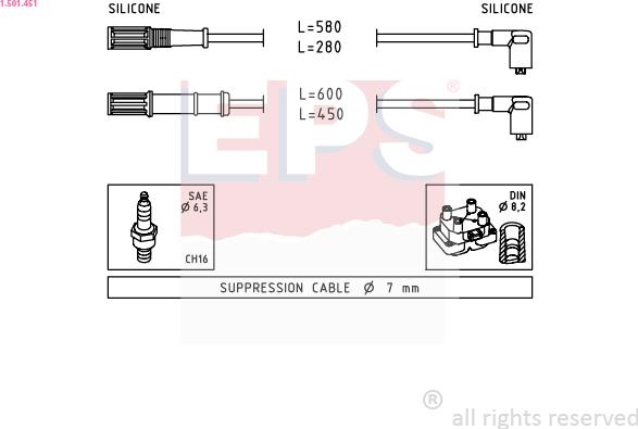 EPS 1.501.451 - Комплект проводов зажигания autosila-amz.com