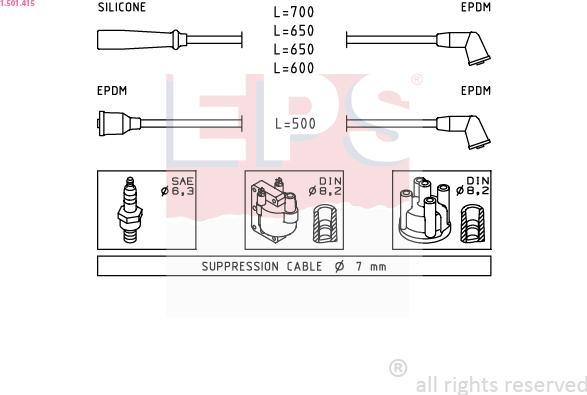 EPS 1.501.415 - Комплект проводов зажигания autosila-amz.com