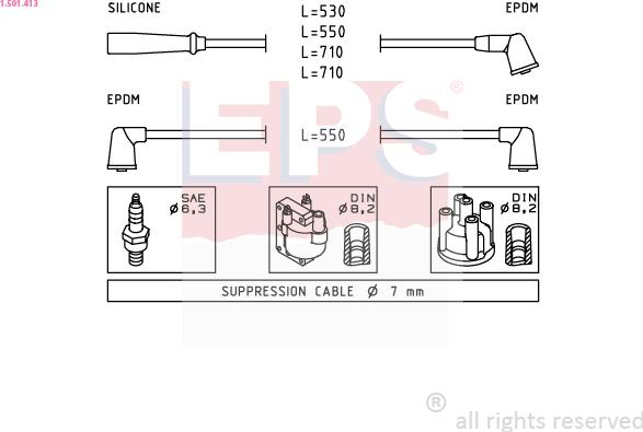 EPS 1.501.413 - Комплект проводов зажигания autosila-amz.com