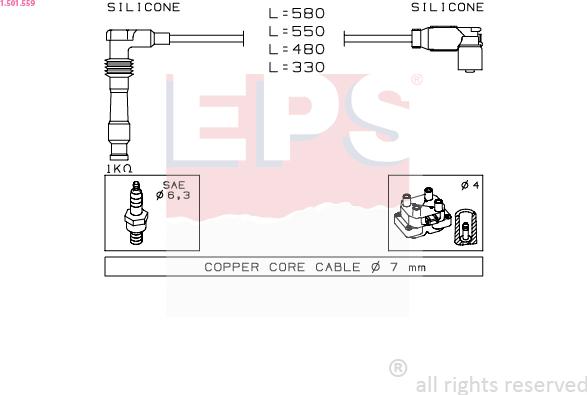 EPS 1.501.559 - Комплект проводов зажигания autosila-amz.com