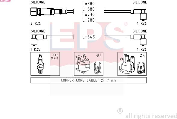 EPS 1.501.569 - Комплект проводов зажигания autosila-amz.com