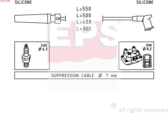 EPS 1.501.509 - Комплект проводов зажигания autosila-amz.com