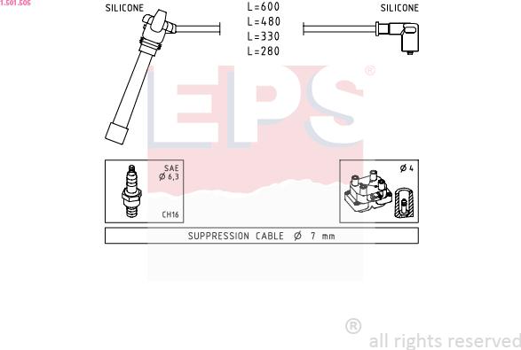 EPS 1.501.505 - Комплект проводов зажигания autosila-amz.com