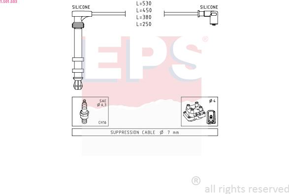 EPS 1.501.503 - Комплект проводов зажигания autosila-amz.com