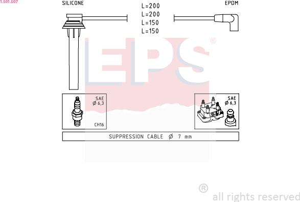 EPS 1.501.507 - Комплект проводов зажигания autosila-amz.com