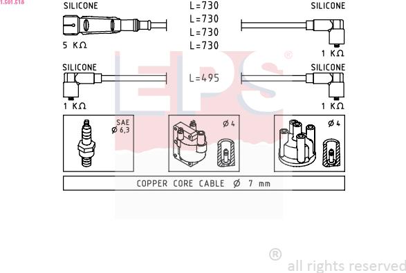 EPS 1.501.518 - Комплект проводов зажигания autosila-amz.com