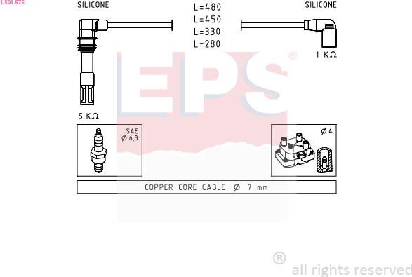 EPS 1.501.575 - Комплект проводов зажигания autosila-amz.com