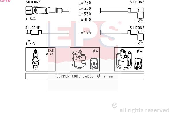 EPS 1.501.640 - Комплект проводов зажигания autosila-amz.com