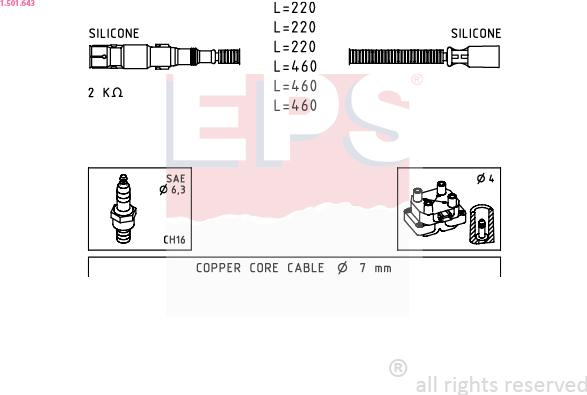 EPS 1.501.643 - Комплект проводов зажигания autosila-amz.com