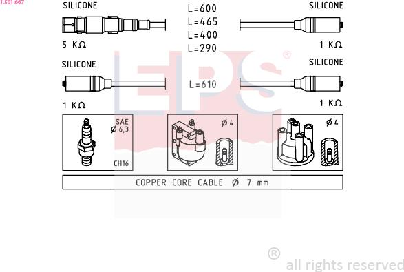 EPS 1.501.667 - Комплект проводов зажигания autosila-amz.com
