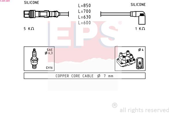 EPS 1.501.601 - Комплект проводов зажигания autosila-amz.com