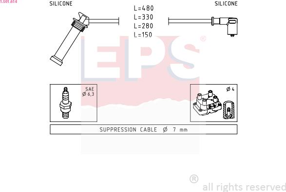 EPS 1.501.614 - Комплект проводов зажигания autosila-amz.com