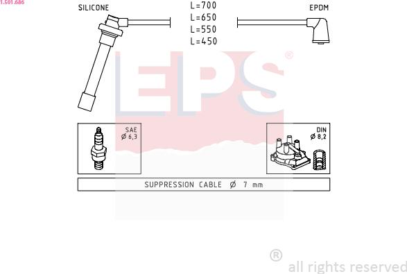EPS 1.501.686 - Комплект проводов зажигания autosila-amz.com