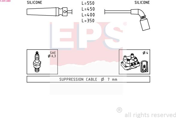EPS 1.501.680 - Комплект проводов зажигания autosila-amz.com