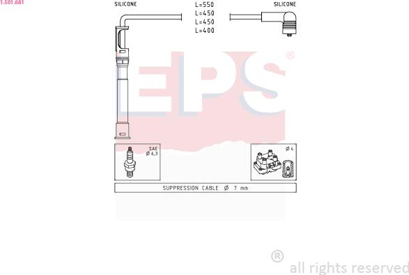 EPS 1.501.681 - Комплект проводов зажигания autosila-amz.com