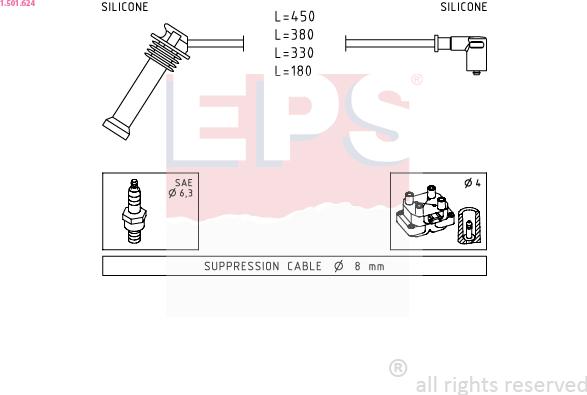 EPS 1.501.624 - Комплект проводов зажигания autosila-amz.com