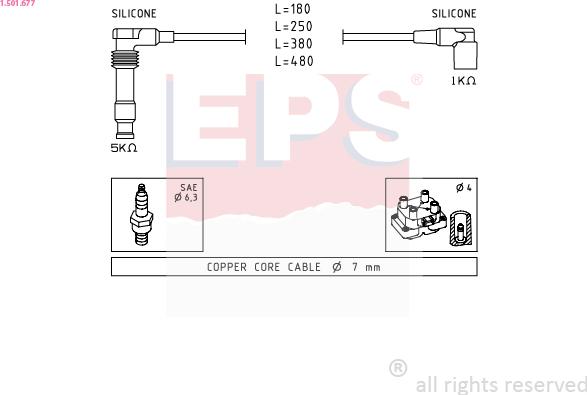 EPS 1.501.677 - Комплект проводов зажигания autosila-amz.com