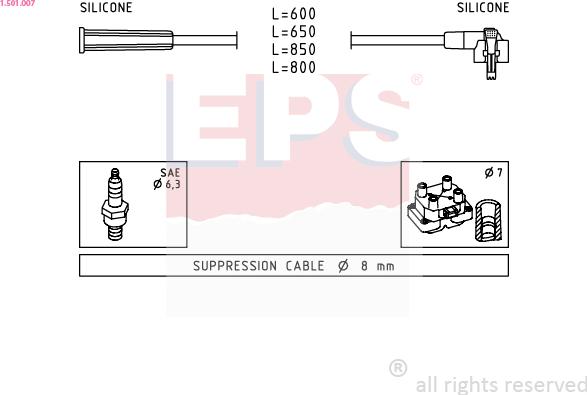 EPS 1.501.007 - Комплект проводов зажигания autosila-amz.com