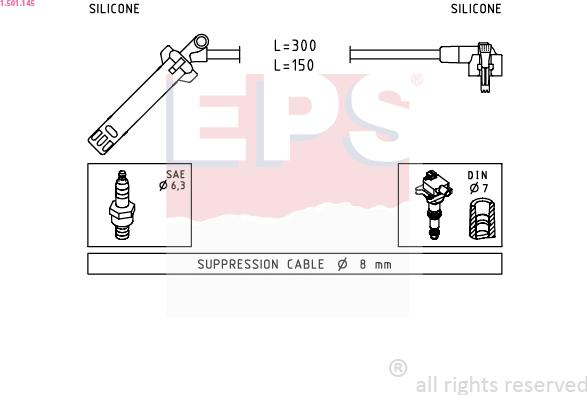 EPS 1.501.145 - Комплект проводов зажигания autosila-amz.com