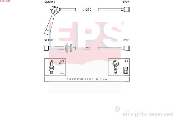 EPS 1.501.841 - Комплект проводов зажигания autosila-amz.com
