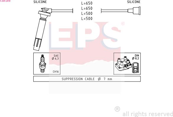 EPS 1.501.819 - Комплект проводов зажигания autosila-amz.com