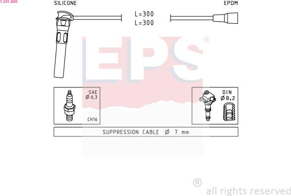 EPS 1.501.889 - Комплект проводов зажигания autosila-amz.com