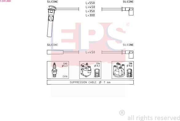 EPS 1.501.888 - Комплект проводов зажигания autosila-amz.com