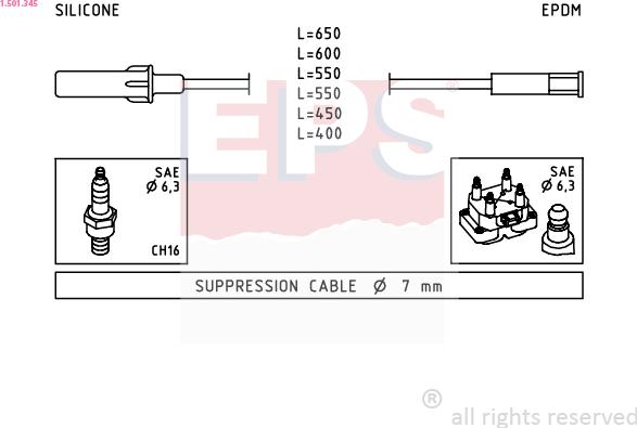EPS 1.501.345 - Комплект проводов зажигания autosila-amz.com