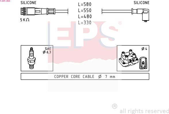 EPS 1.501.363 - Комплект проводов зажигания autosila-amz.com