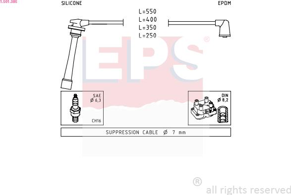 EPS 1.501.385 - Комплект проводов зажигания autosila-amz.com