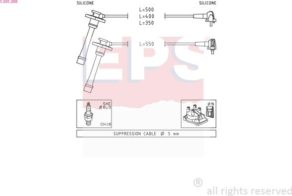 EPS 1.501.209 - Комплект проводов зажигания autosila-amz.com