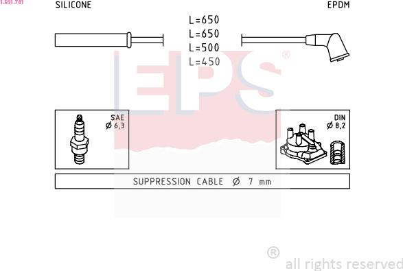 EPS 1.501.741 - Комплект проводов зажигания autosila-amz.com