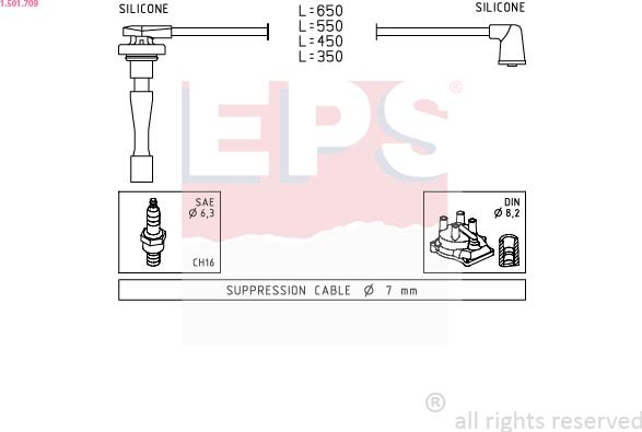 EPS 1.501.709 - Комплект проводов зажигания autosila-amz.com