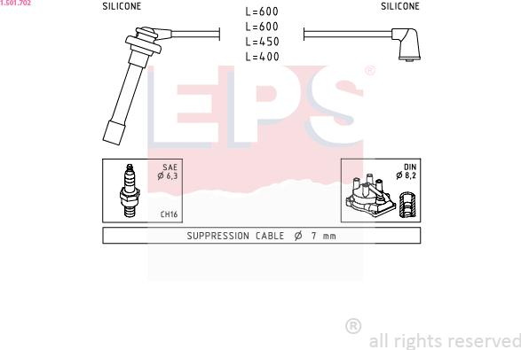 EPS 1.501.702 - Комплект проводов зажигания autosila-amz.com