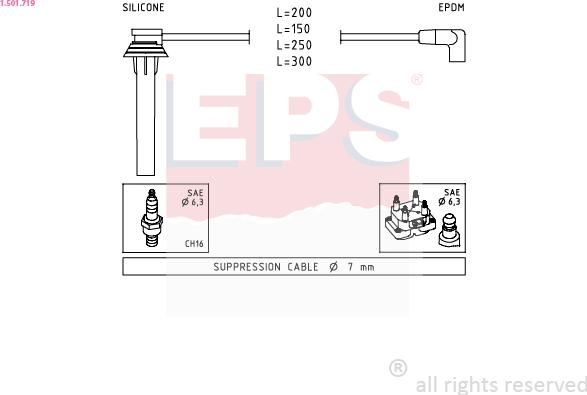 EPS 1.501.719 - Комплект проводов зажигания autosila-amz.com
