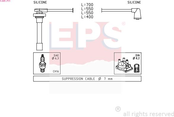 EPS 1.501.711 - Комплект проводов зажигания autosila-amz.com
