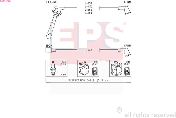 EPS 1.501.732 - Комплект проводов зажигания autosila-amz.com