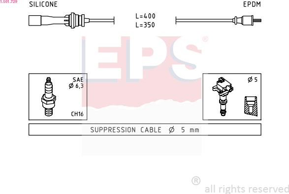 EPS 1.501.729 - Комплект проводов зажигания autosila-amz.com