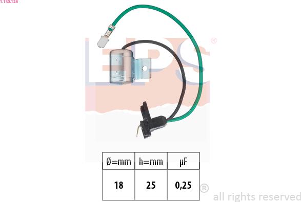 EPS 1.130.128 - Конденсатор, система зажигания autosila-amz.com