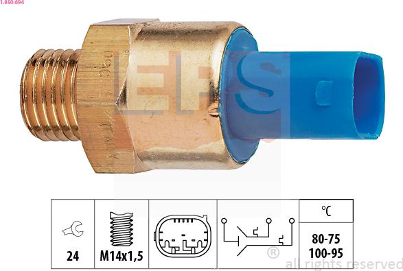 EPS 1.850.694 - Термовыключатель, вентилятор радиатора / кондиционера autosila-amz.com