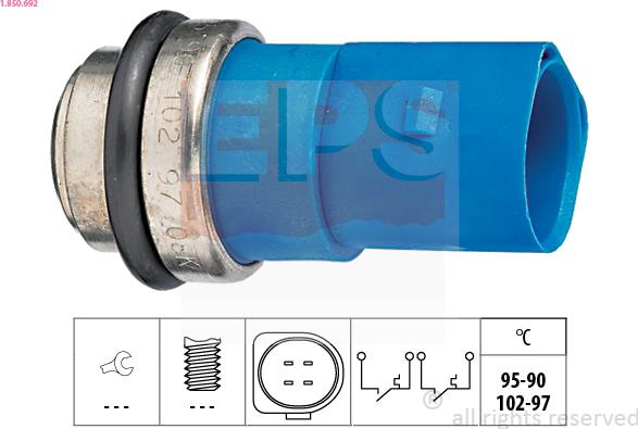 EPS 1.850.692 - Термовыключатель, вентилятор радиатора / кондиционера autosila-amz.com