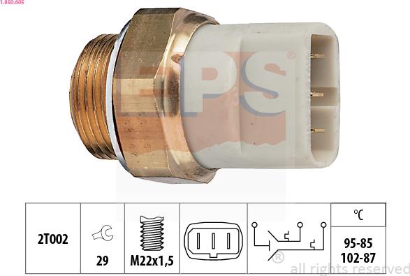 EPS 1.850.605 - Термовыключатель, вентилятор радиатора / кондиционера autosila-amz.com