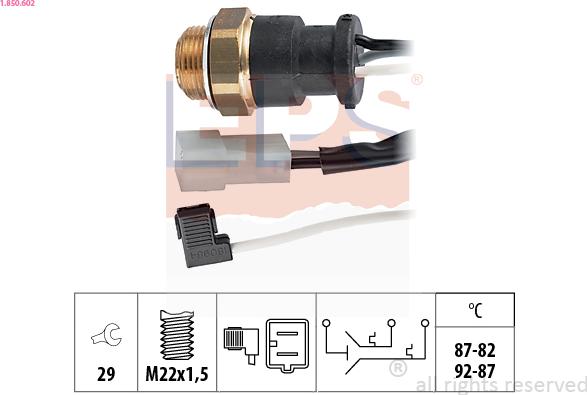 EPS 1.850.602 - Термовыключатель, вентилятор радиатора / кондиционера autosila-amz.com