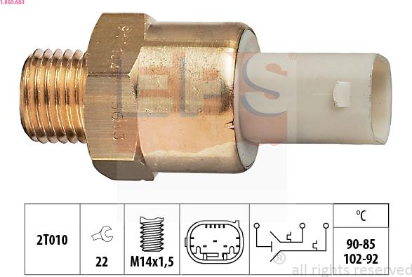 EPS 1.850.683 - Термовыключатель, вентилятор радиатора / кондиционера autosila-amz.com