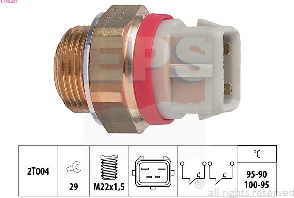 EPS 1.850.682 - Термовыключатель, вентилятор радиатора / кондиционера autosila-amz.com