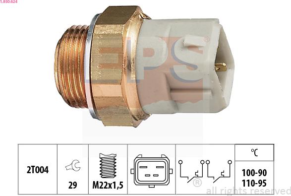 EPS 1.850.624 - Термовыключатель, вентилятор радиатора / кондиционера autosila-amz.com