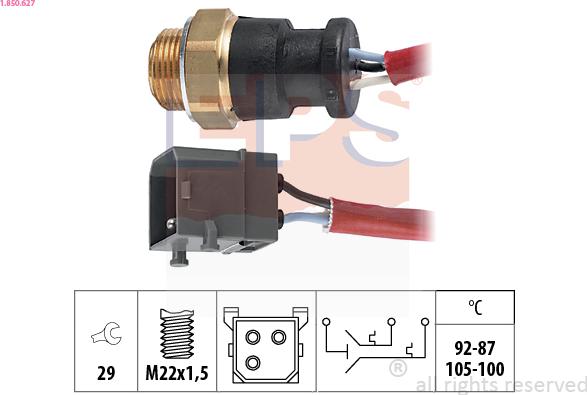 EPS 1.850.627 - Термовыключатель, вентилятор радиатора / кондиционера autosila-amz.com