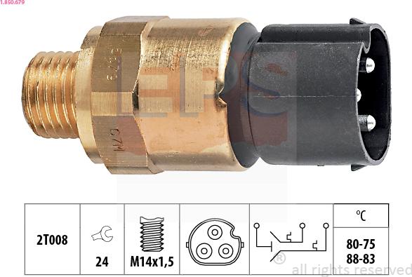 EPS 1.850.679 - Термовыключатель, вентилятор радиатора / кондиционера autosila-amz.com