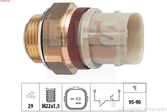 EPS 1.850.197 - Термовыключатель, вентилятор радиатора / кондиционера autosila-amz.com