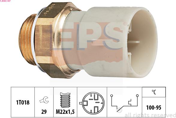 EPS 1.850.147 - Термовыключатель, вентилятор радиатора / кондиционера autosila-amz.com